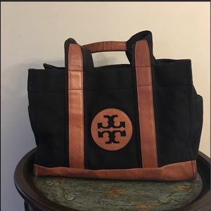 Tory Burch Canvas & Leather Trim Bag